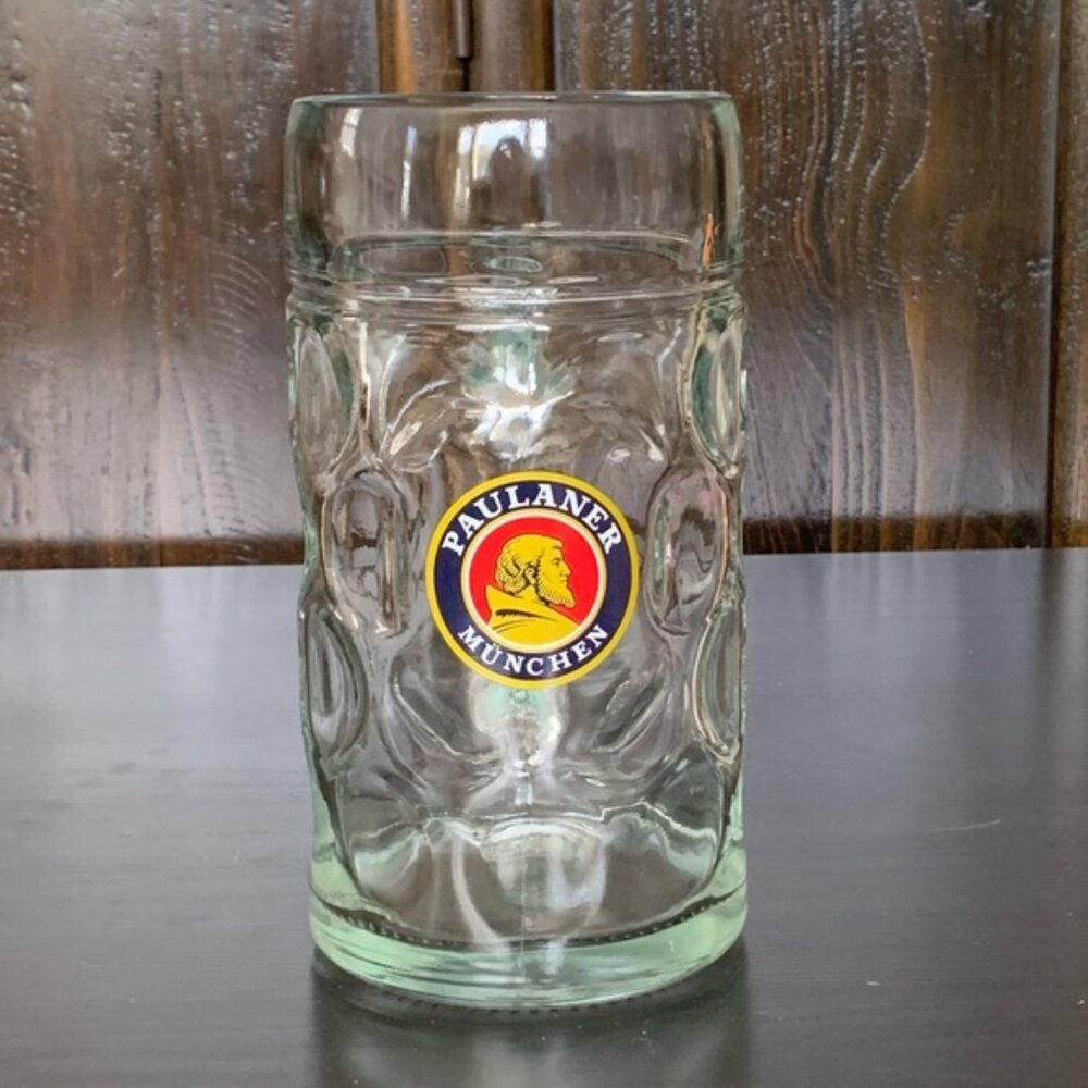 Paulaner Munchen 1L Dimpled Glass Beer Mug